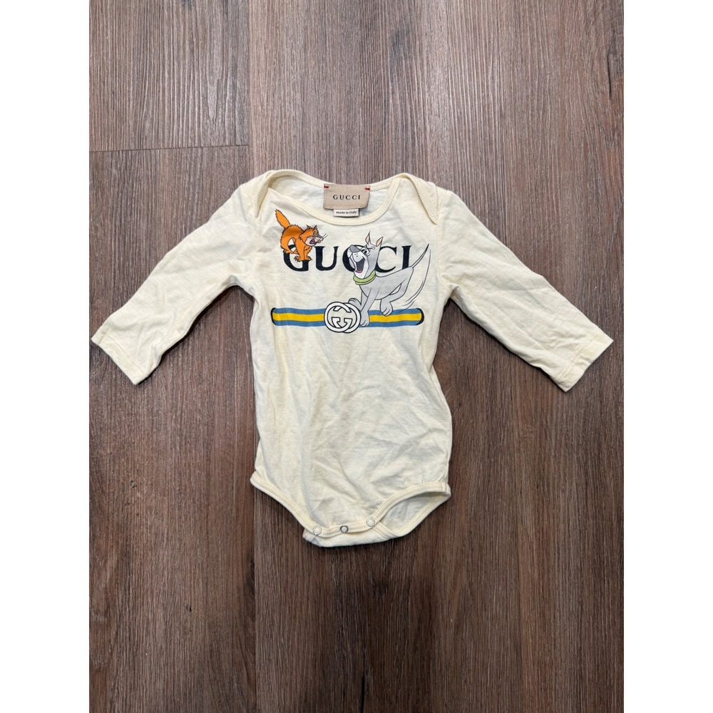 Gucci Kids‎ Baby Long Sleeve Bodysuit The Jetsons Cartoon Print Cream